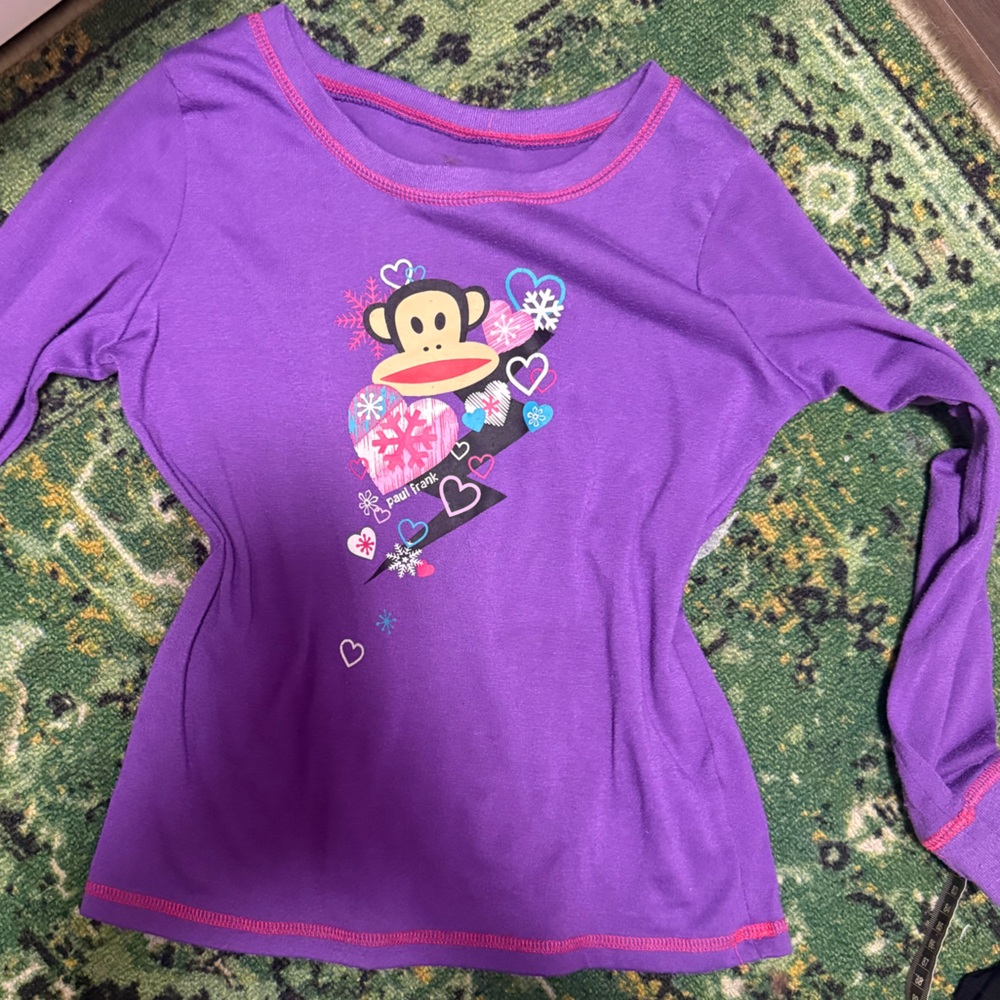 Paul Frank Purple Crop Top with Monkey Graphic